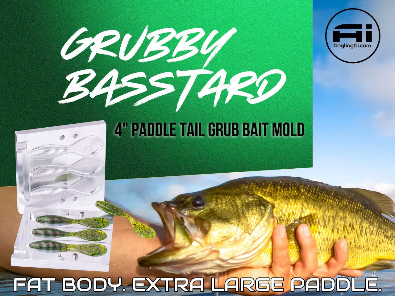 best 4 inch grub body lure for bass Yamamoto Double Tail Watermelon Red Black / 4" this plastic stays on the bottom while providing a ton of action 4" Grubby Basstard