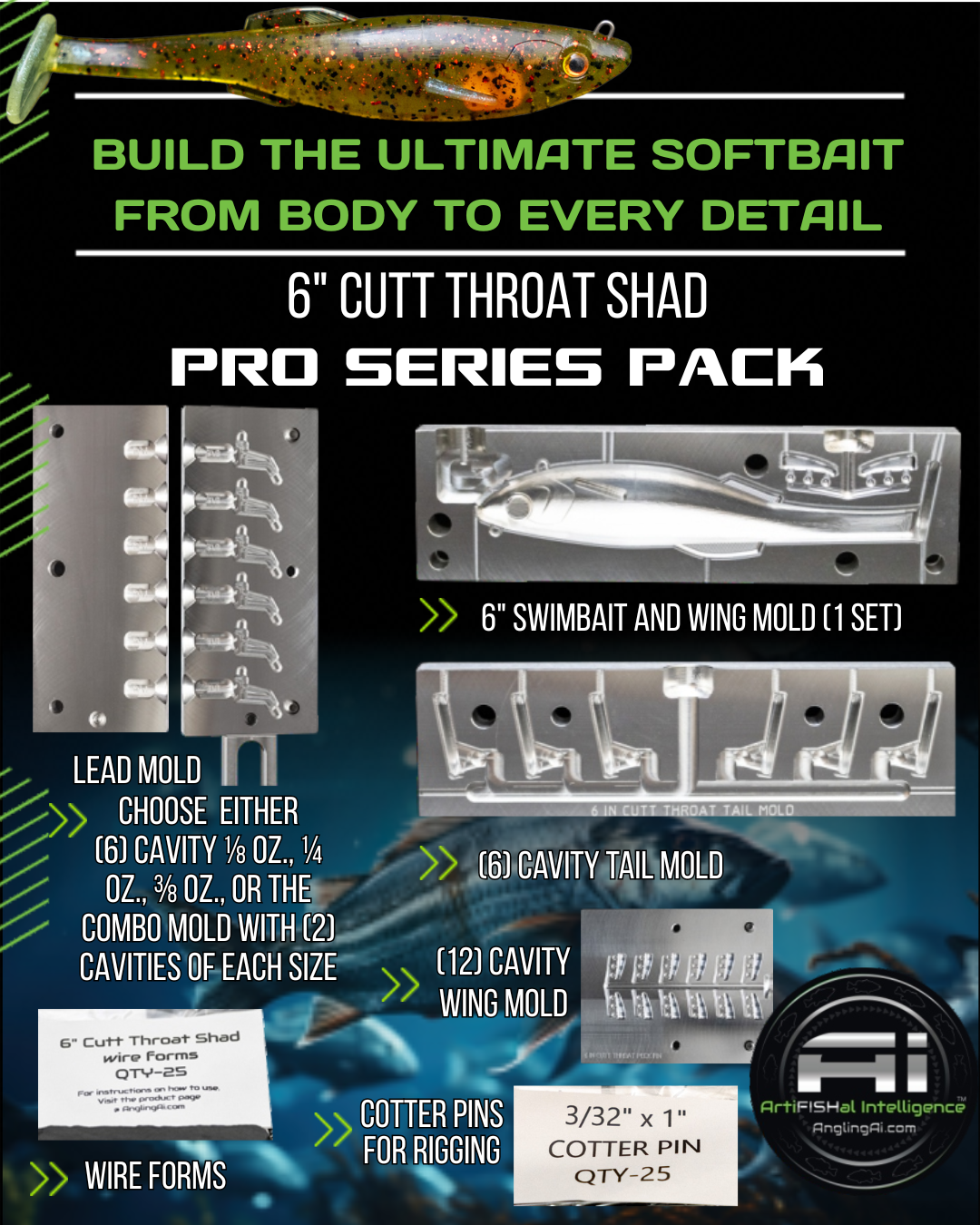 6" Cutt Throat Shad Pro Series Pack