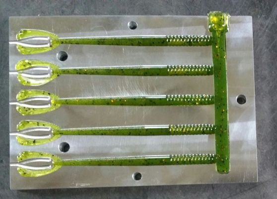 bass lure molds 5.5"Kicker Tail Worm Mold