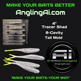 Tail Mold 4" Jigging Minnow / 4"- 5" Tracer Shad-10-cavity